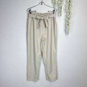 BAGATELLE Vegan Leather Straight Leg Pants Paperbag Waist belted pleather